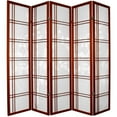 thumbnail image 1 of Oriental Furniture 72'' x 70'' Bamboo Tree Double Cross Shoji 5 Panel Room Divider, 1 of 4