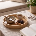 thumbnail image 6 of Walnut Wooden Tray, Rustic Vintage Decorative Tray, Fast Food Style Serving Trays for Eating On Lap, Side Plates for Tea Coffee Breakfast, 6 of 9