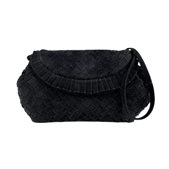 Pre-Owned Bottega Veneta Women's Suede Shoulder Bag in Black (z6282) (Good)