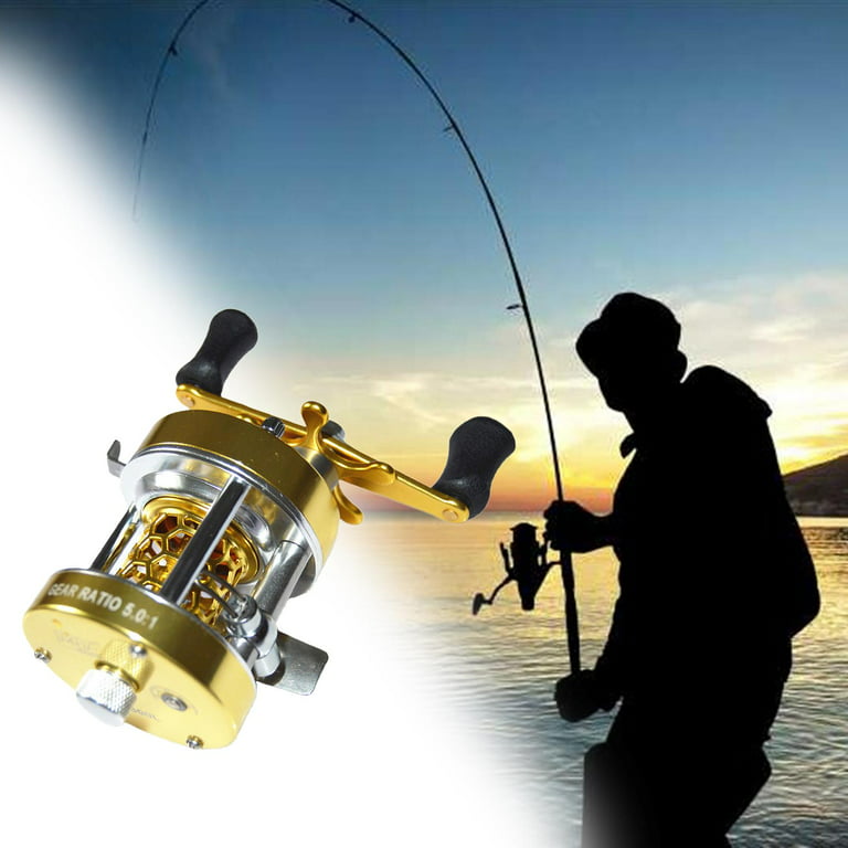 W300L/W300R Baitcasting Fishing Reel Drum Wheel 5.0:1 Gear Ratio Bearing  Fish Line Reel Star Drag System Aluminum Side