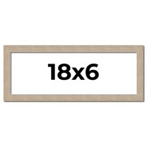 18x6 Frame Grey Solid Wood Picture Frame Width 1 Inches | Interior Frame Depth 0.5 Inches |