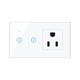 thumbnail image 1 of Interruptor inteligente Enchufe de pared inteligente con Wi-Fi de 95-250 V con interruptor de luz tá Tomshoo  Blanco/2 Gang, 1 of 7