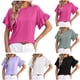 thumbnail image 1 of Fiudx Ofertas Flash Del Día Camiseta Informal de Manga Corta con Encaje y Cuello Redondo a La Moda para Mujer, 1 of 4