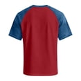 thumbnail image 6 of Dresfit Baseball Shirts Mens Short Sleeve Golf Shirts Patchwork Crewneck Denim Raglan Shirt Summer 2026 Oversized Washed Relaxed Fit Atheletic Basic Tees Deep Red S, 6 of 6