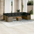 thumbnail image 1 of vidaXL 11 Piece Garden Sofa Set with Cushions Grey Poly Rattan, 1 of 5