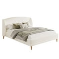 thumbnail image 3 of Christopher Knight Home Modern California King Boucle Upholstered Bed, Platform Bed with Wingback Headboard, White, 3 of 12