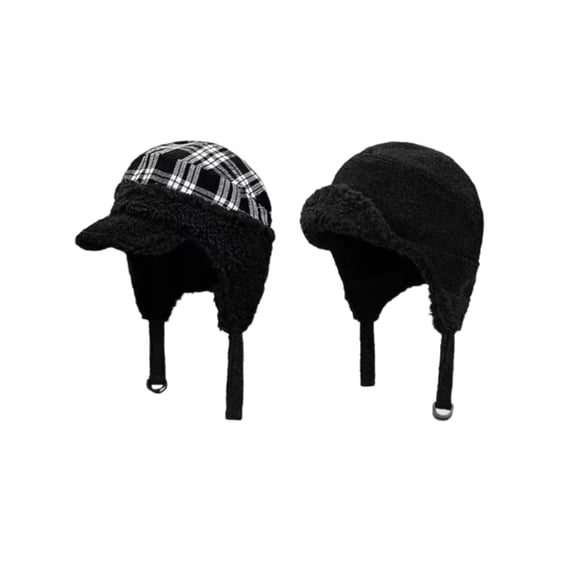 Wensltd Women Winter Hat Thickened Fleece Lined Ear Flap Windproof Warm Outdoor Skiing Hat Daily Headwear