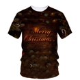 thumbnail image 1 of Nouveaux T-Shirts Graphiques Joyeux Noël pour Unisexe Tendance Mode Ambiance Festive Imprimé Col Rond Manches Courtes, 1 of 5