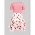 thumbnail image 2 of Camiseta con Estampado de Flores en Talla Extra Rosegal  Camisetas tallas grandes, 2 of 5