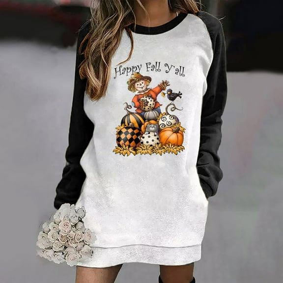 Munlar Womens Cardigan Sweaters,Ladies Halloween Print O- Neck ing Long-Sleeved Long Sweater Sweatershirt