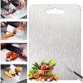 thumbnail image 3 of Set of 3 Premium Stainless Steel Cutting Boards, Dual-Sided Metal Chopping Boards, Compact Sturdy Easy Clean for Kitchen & Outdoor Camping, for Meat Fruits Breads Vegetables, 3 of 10