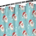 thumbnail image 3 of Light Blue Christmas Santa Pattern Shower Curtain 84"x72" ,Bathroom Decorative Shower Curtains Set with 12 Hooks,Modern Waterproof Washable Shower Curtain, 3 of 6