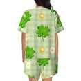 thumbnail image 3 of Bingfone St Patrick's Day11 Print Pajamas Sets for Women Soft Short-Sleeved Pjs with Lounge Shorts Two Piece Sleepwear, 3 of 8