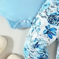 thumbnail image 4 of HCNTES Baby Girl Fall Winter Clothes Cute Outfit Long Sleeve Ruffle Knit Romper Bodysuit Set(3-6 Months,S100-Sky Blue), 4 of 8