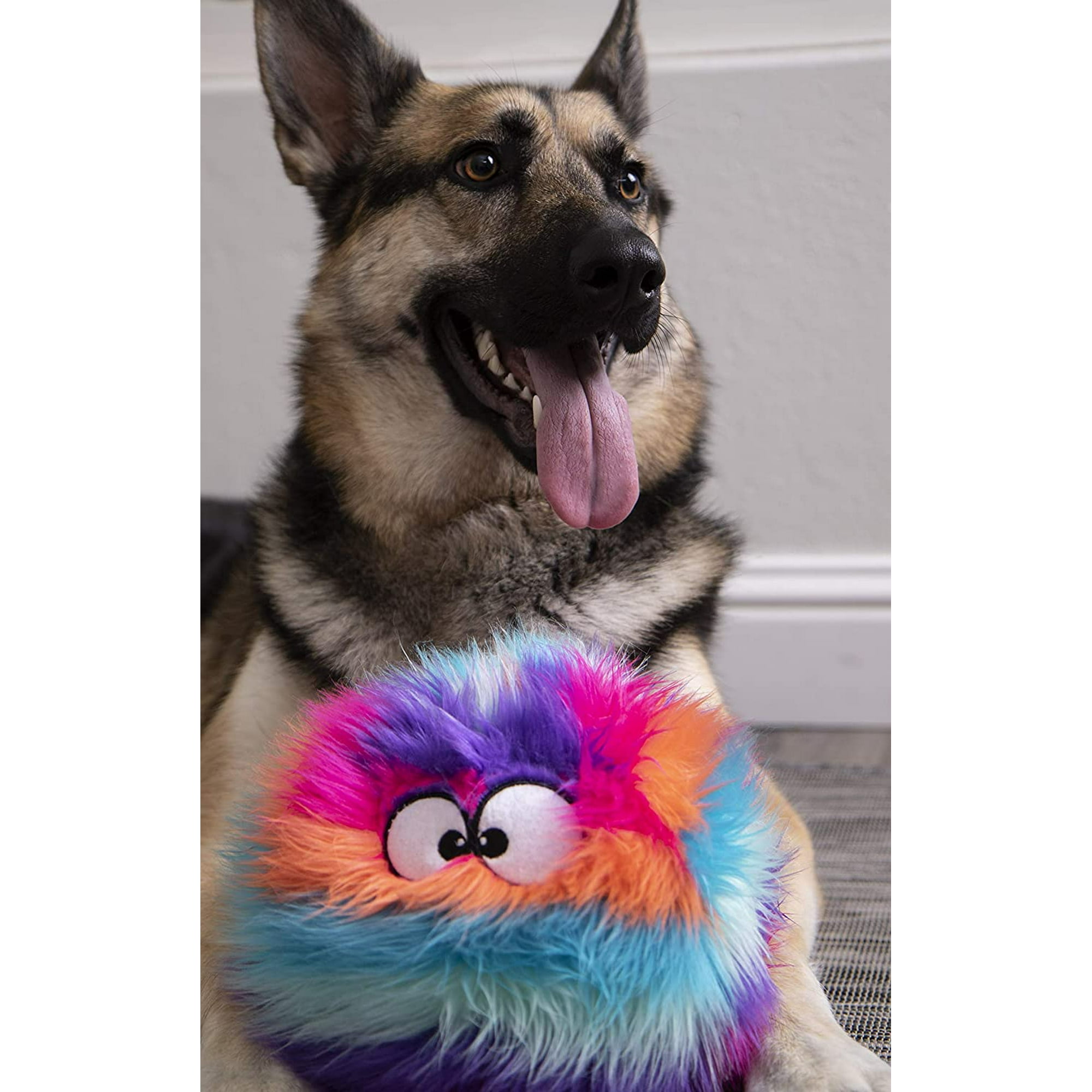 FFIY Furballz Rainbow Plush Dog Toy with Chew Guard Technology Large Rainbow Walmart