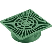 StormDrain Outdoor 9-in. Square Grate Cover with Bottom outlet, Green - Superior Strength and Durability - Fits 3 in, 4 in. and 6 in. Drain Pipe,