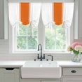 thumbnail image 5 of Orange Solid Color Texture Tie Up Curtains for Small Windows,Adjustable Rod Pocket Valance 45 Inch Short, Simple Orange Stripes Window Treatment Balloon Roman Blind Shade, 34" x 45", 5 of 9