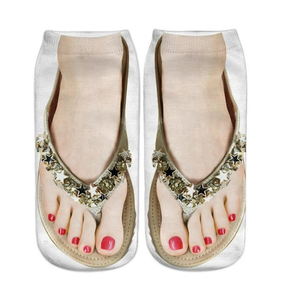 Novelty 3D Flip Flop Socks Funny Sock Summer Design Stocking Gifts M2F4