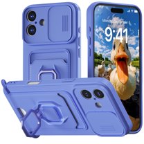 Designed for iPhone 16Plus Case, Liquid Silicone, Multi-Functional Card Pocket with Lanyard Strap, Adjustable Rope, Shockproof All-Round Protection, TPU Soft Phone Case for iPhone 16Plus, Purple