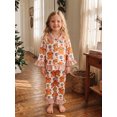 thumbnail image 6 of RUINIXCW Toddler Baby Girl Christmas Pajamas Set Kids Spring Fall Winter PJS Sleepwear Ruffled Button Down Collar Long Sleeve Shirt Tops Pants Set, 6 of 10