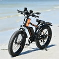 thumbnail image 3 of Aostirmotor Electric Mountain Bike, 48V 13AH Removable Lithium Battery 749W Ebike with Rack, 26" 4.0 inch Fat Tire Bike, Electric Bicycle for Adults UL2849 (Black), 3 of 12