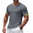 thumbnail image 4 of Mens Shirts, Awwp Mens Workout T-Shirts Quick Drying Athletic Short Sleeve Crew Neck Running Gym Tee Tops Grey XL, 4 of 9