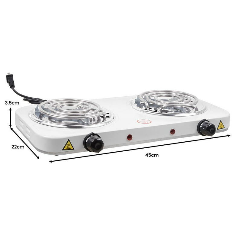 Portable 2000W Electric Double Burner 110V Hot Plate Heating Cooktop  Camping Dorm Stove Cooker with Plug 