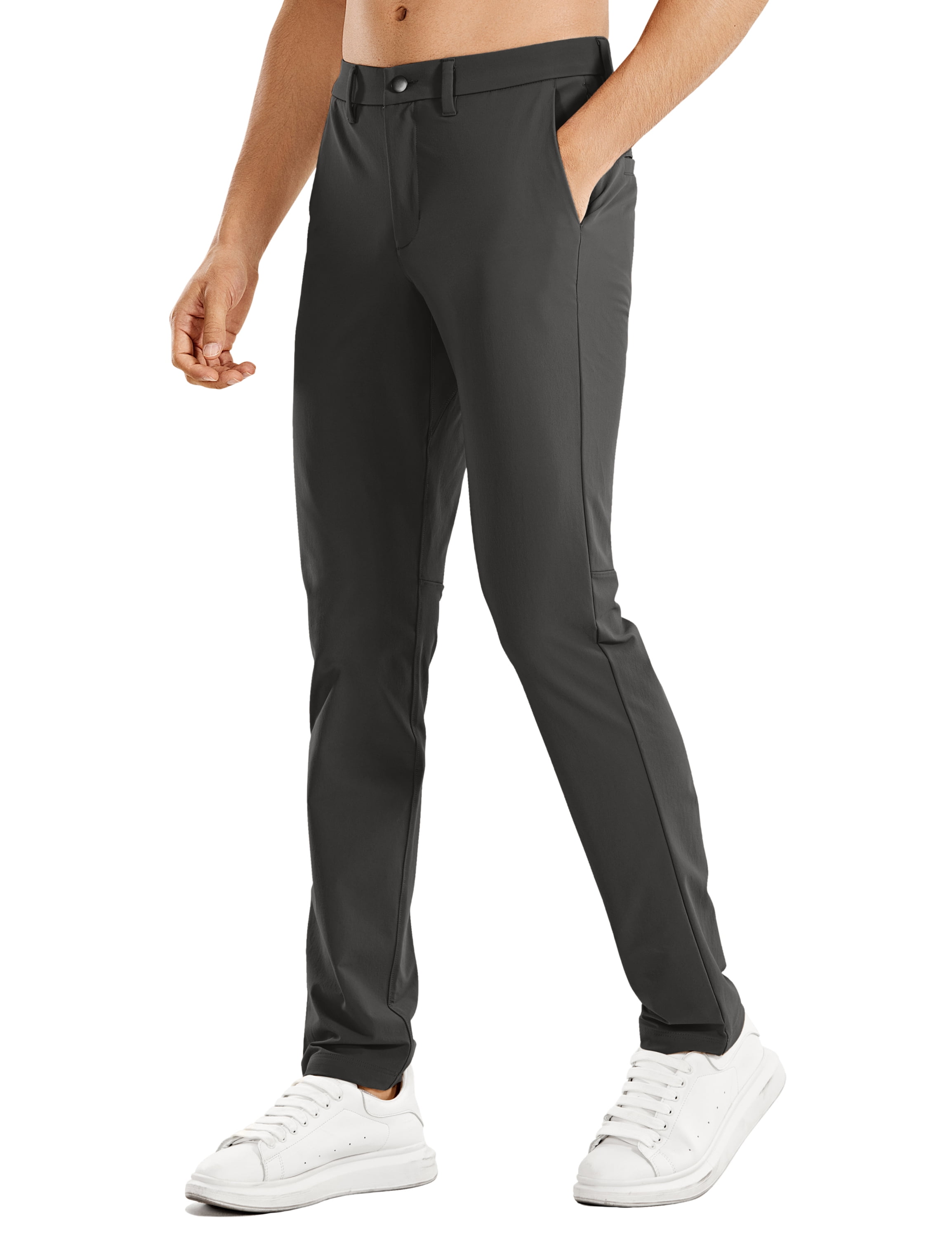 CRZ YOGA Men's Lightweight Jogger Pants 28''/30''/32'' Elastic Stretchy Pants with Side Pockets 