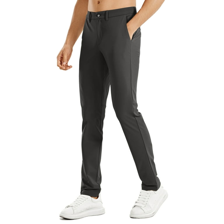 CRZ YOGA Men's Travel Pants - 32''/34'' Slim - Stretch Quick Dry Thick Golf  Work Pant with Pockets