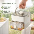 thumbnail image 4 of 48 Cube Ice Maker with Easy Press Lid, Double Layer Portable Ice Maker with Lid and Storage Box, Press-Release Ice Mold Container for Freezer Whiskey, Cocktail, Beer (white), 4 of 7