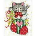 thumbnail image 2 of Stocking Cat W/Frame Mini Counted Cross Stitch Kit-2"X3" 18 Count, 2 of 2