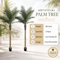 thumbnail image 6 of 2-Pack  90inch Tall Artificial Palm Trees for Outdoors - Large Phoenix Palm, UV-Resistant, Large Fake Sago Palm Trees - Perfect for Patio, Poolside & Indoor Home Décor, 6 of 8