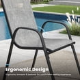 thumbnail image 4 of DIFY 9-Piece Patio Dining Set for 8, 53" Metal Round Table with 8 Stackable Chairs, Dark Gray&Gray, 4 of 8