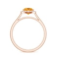 thumbnail image 3 of Natural Pear Shaped Citrine Halo Engagement Ring with Moissanite in Rose Gold Plated/ 925 Sterling Silver| Teardrop November Birthstone, Birthday, Anniversary, Wedding Jewelry, Ring Size 10, 3 of 4