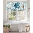 thumbnail image 4 of Valance Curtains for Windows Octopus Kitchen Curtians Window Treatment Starfish Coral Topper Curtain Rod Pocket Valances for Kitchen Bathroom Living Room 54x18in, 4 of 9