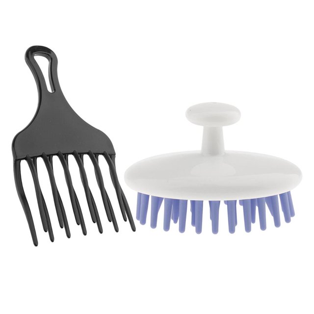 Afro Pik Cabello Hairstand con Peluca Hair Braid Negro Male Hair Styling Herramienta + Champú Cepillo para Cuero Cabelludo shamjiam Peine de pelo afro