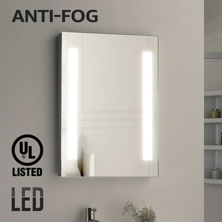Anti Fogging Mirror With Led Light Makeup Wall Mounted Anti Fogging Mirror With Led Light Makeup Wall Mounted Vanity Silver