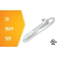 thumbnail image 5 of Slimline 2235 Rallonge à Prise Plate, 2 Fils, 3 Pieds, Blanc, 5 of 5