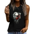 thumbnail image 2 of Busydd Tank Top for Women Sleeveless Round Neck Summer Tops Trendy Skull Print Graphic Tees Casual Comfy Loose Camisole Tops for Women 2XL, 2 of 5