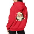 thumbnail image 7 of Telankuip Zip up Hoodies for Women Christmas Retro Santa Claus Graphic Long Sleeve Full Zipper Jackets Loose Drop Shoulder Comfy Drawstring Hooded Sweatshirts with Pockets Red L, 7 of 7