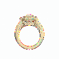 thumbnail image 5 of 2.50 TCW Emerald Cut Halo Engagement Ring 10K Yellow Gold, 5 of 5