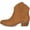 Lt Coffee IMSU, variant on Seamy- Women's Cowboy / Cowgirl Western Stitch Pull On Stacked Block Heel Pointed Toe Ankle Boots (White PU, 8)