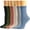 blue-grey-cream-pink-green-black, variant on 6 Pack Womens Crew Socks,Size 6-11,Casual Knit Cotton Comfy Breathable Cool Dress Socks for women girl and teens(6 black)