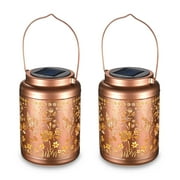 LAGarden Hummingbird Solar Lantern Outdoor Hanging Waterproof Metal Decor Light Christmas Gifts Yard Patio Porch 2Pack