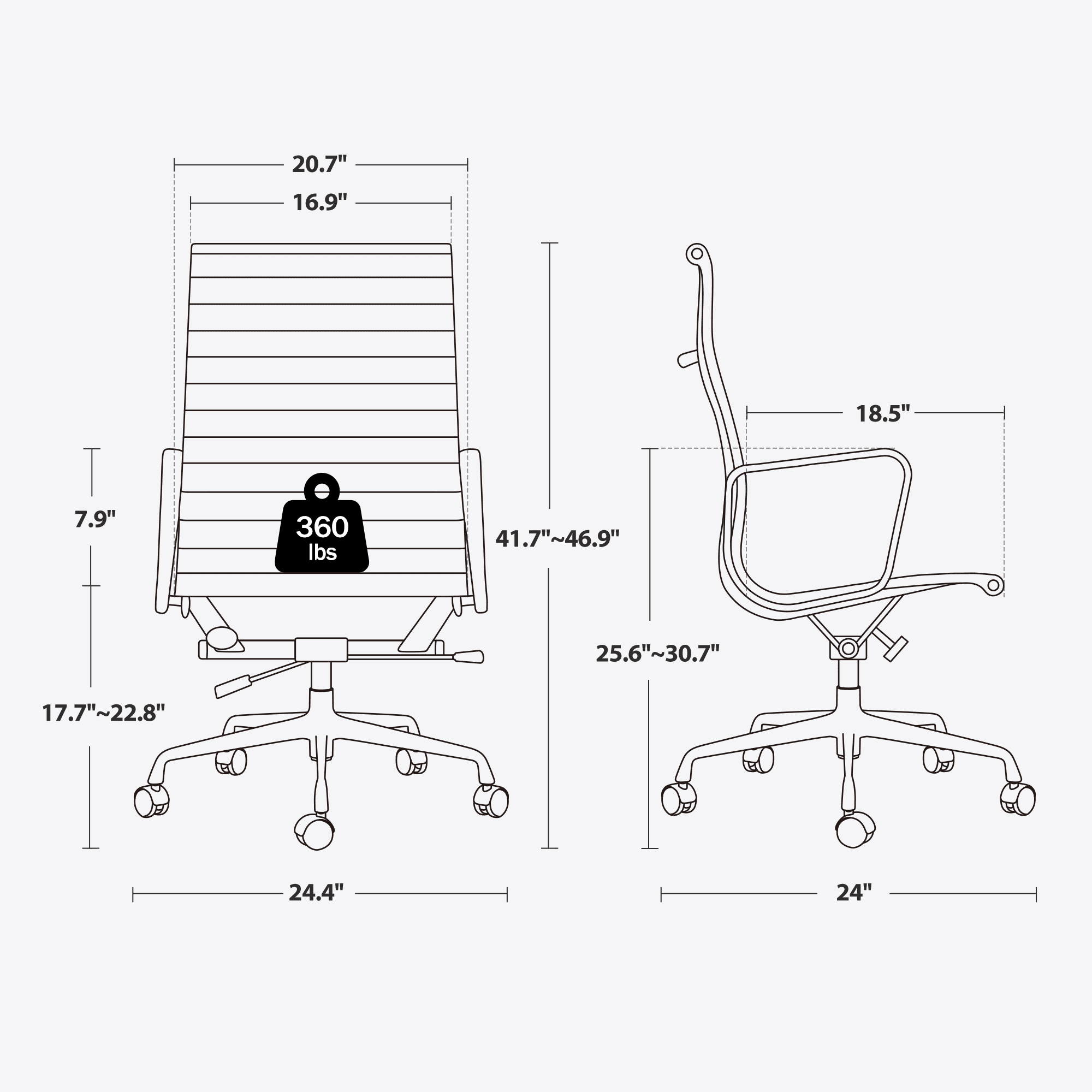 Cottinch Ribbed Office Chair High Back Genuine Leather Ergonomic Desk Chair with Arms, Adjustable Height Executive Conference Task Chair Swivel Chair for Home Office, Black