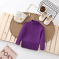 thumbnail image 3 of GYRATEDREAM Kids Boys Girls Cable Knit Slim Fit Sweaters Long Sleeve Crewneck Chunky Pullover Cute Knitwear Fall Jumper Tops for 5-6Y Purple, 3 of 6