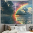 thumbnail image 2 of Orinice Rainbow Lightning Bolt Ocean Tapestry Wall Hanging Unique Style Graphic Tapestries Home Decor for Living Room Bedroom Apartment Farmhouse Dorm 60x50inch, 2 of 6