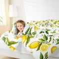thumbnail image 4 of Manfei Lemon King Size Comforter Sets,Cute Fruit Bedding Comforter Set,Yellow Green White Bedding Set,Super Cozy Room Decor Reversible,3pcs, 4 of 8