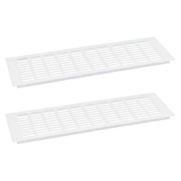 Unique Bargains Air Vents Cover, 2Pcs 500 x 150mm Aluminum Alloy Mesh Air Return Vent Cover, Louvered Ventilation Grille (White)