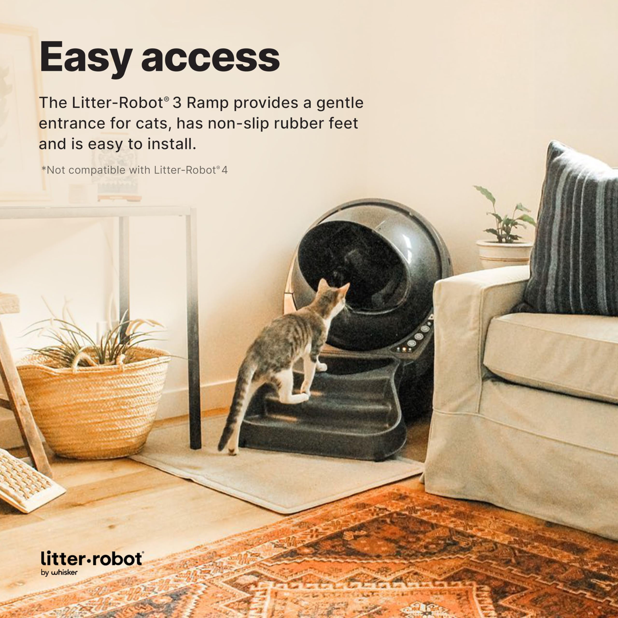 Litter-Robot Ramp by Whisker, Grey Cat Ramp for Litter Box